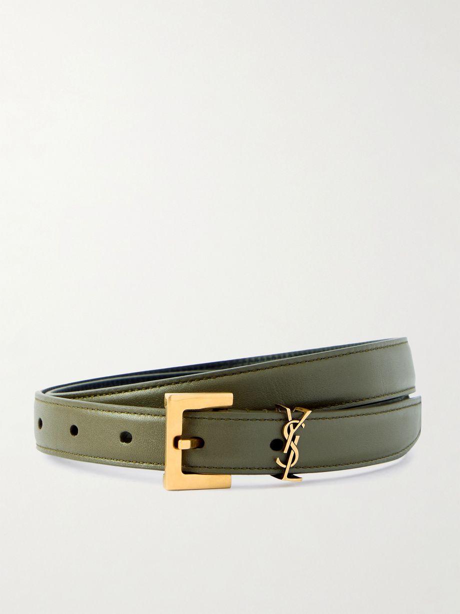 Monogramme leather belt by SAINT LAURENT