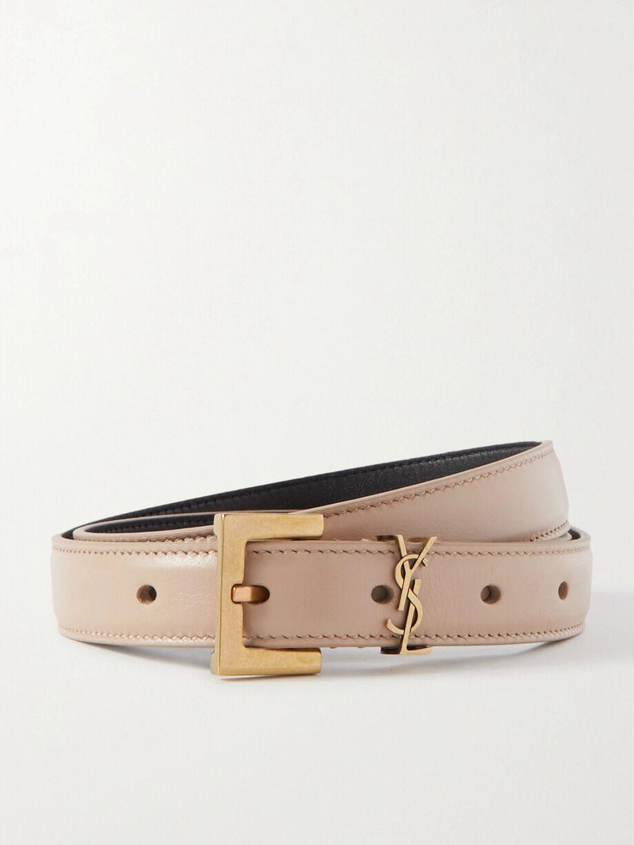 Monogramme leather belt by SAINT LAURENT