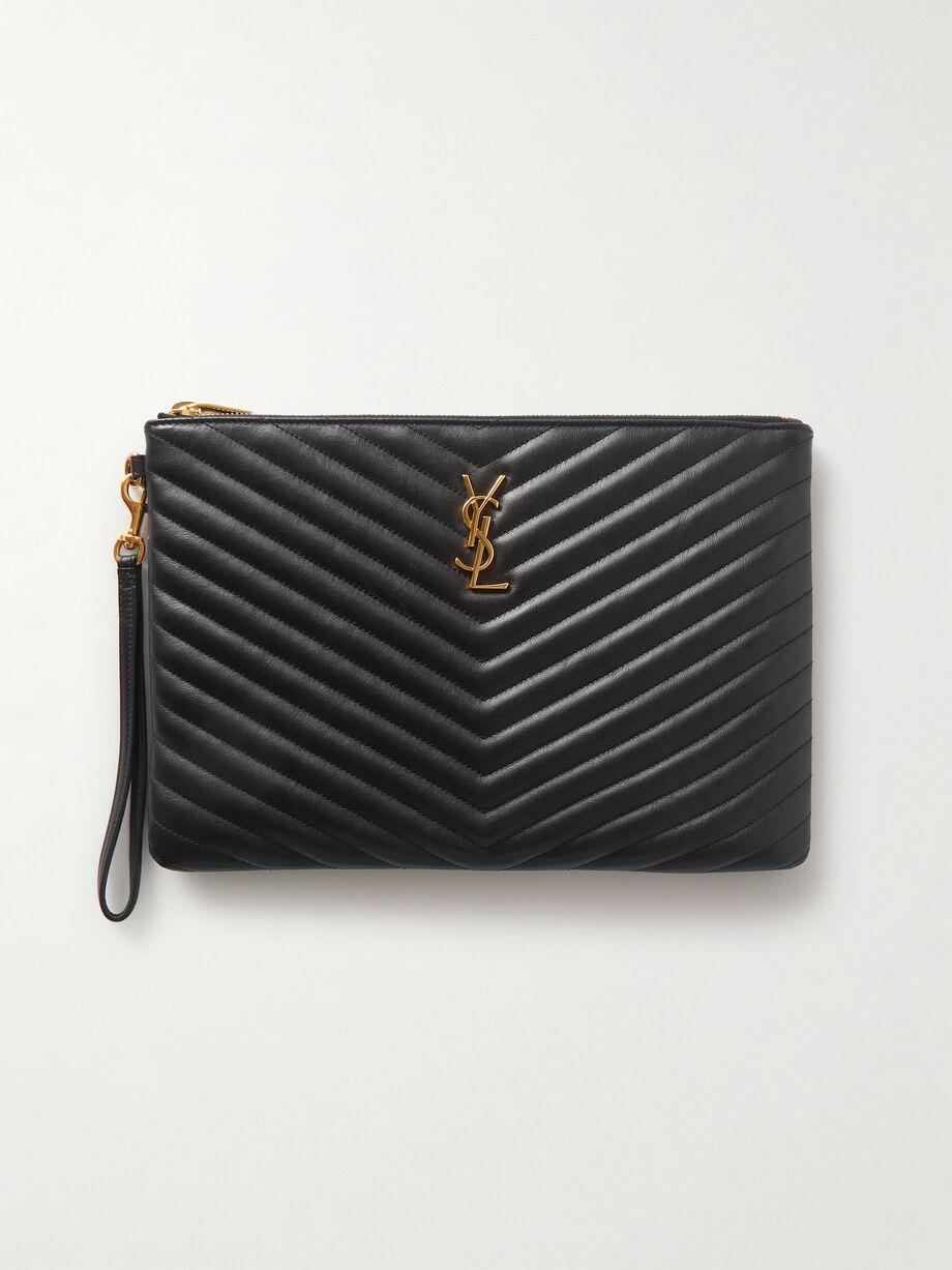 Monogramme quilted leather pouch by SAINT LAURENT