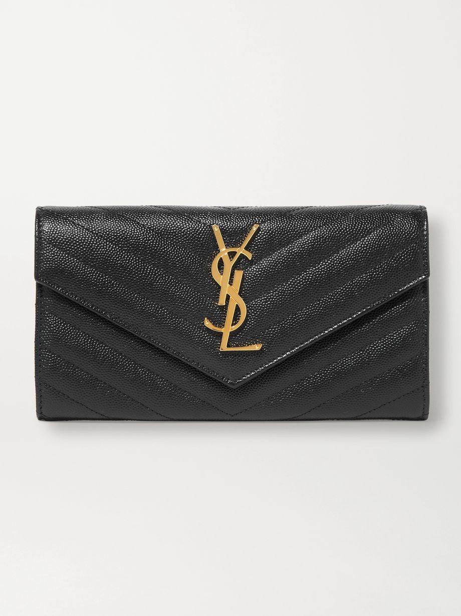 Monogramme quilted textured-leather wallet by SAINT LAURENT