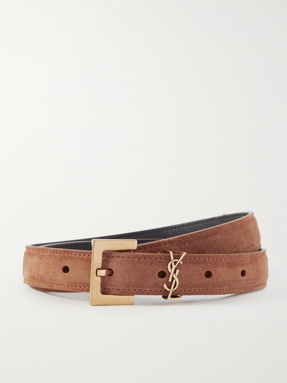 Monogramme suede belt by SAINT LAURENT