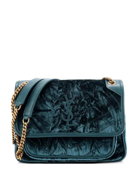 Niki Chain Flap Bag Matelasse Chevron Velvet Baby shoulder bag by SAINT LAURENT 