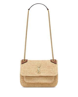 Niki Mini Shoulder Bag in Raffia by SAINT LAURENT