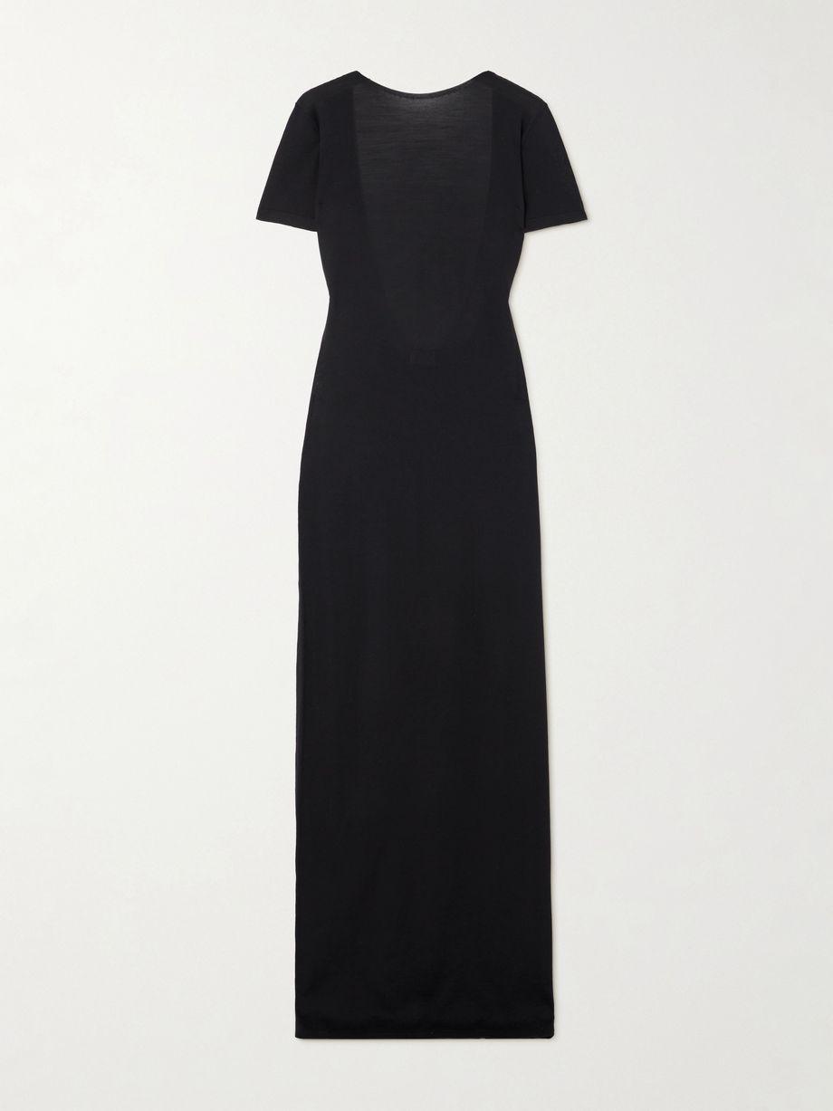 Open-back wool maxi dress by SAINT LAURENT
