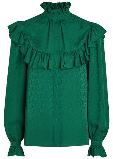 Paisley-jacquard silk blouse by SAINT LAURENT