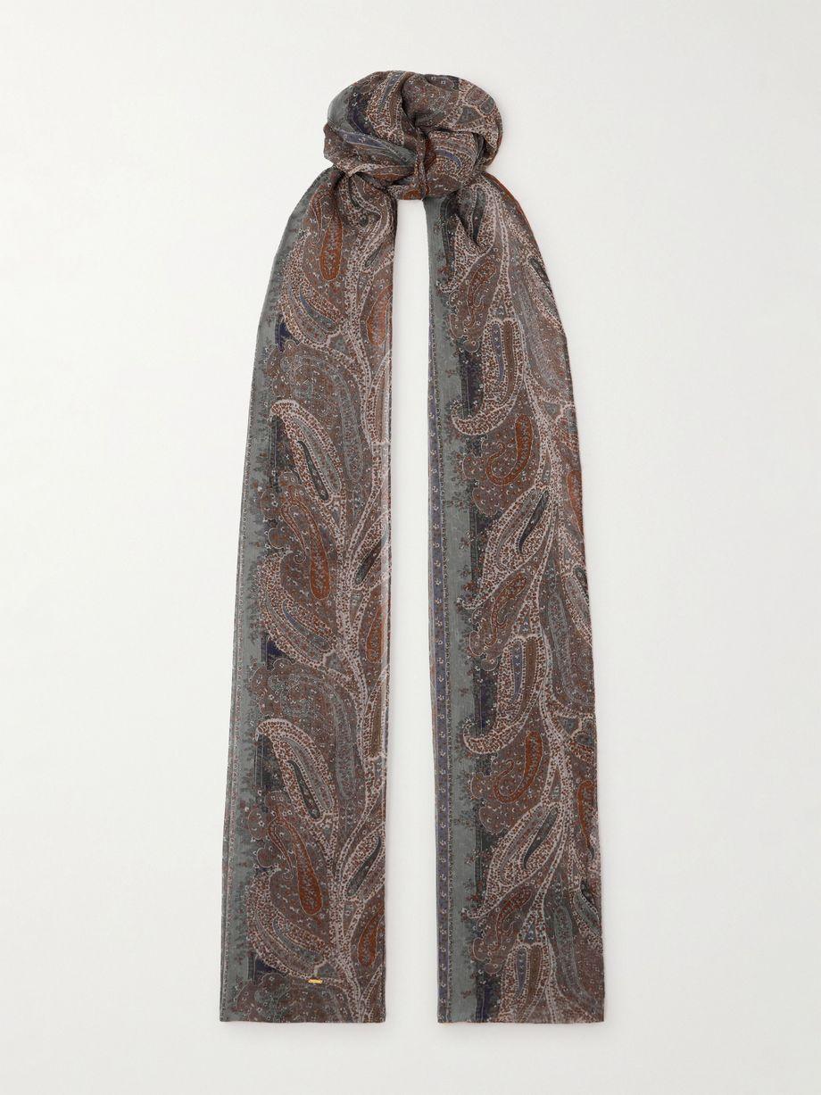 Paisley-print silk-chiffon scarf by SAINT LAURENT