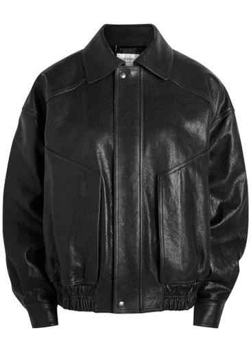 Panelled faded leather jacket by SAINT LAURENT