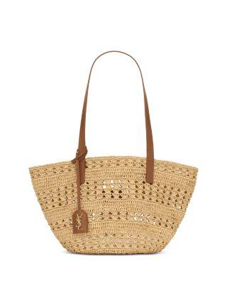 Panier Small Tote Bag In Raffia by SAINT LAURENT