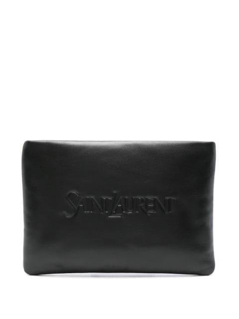 Pillow leather clutch bag by SAINT LAURENT