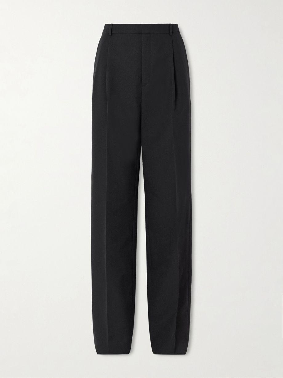 Pleated grain de poudre wool straight-leg pants by SAINT LAURENT