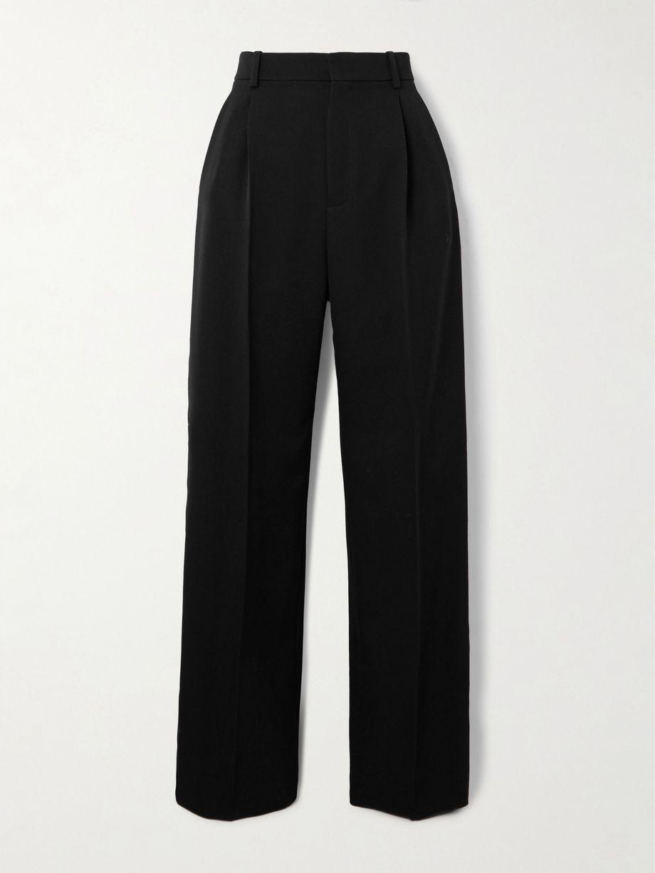 Pleated grain de poudre wool straight-leg pants by SAINT LAURENT