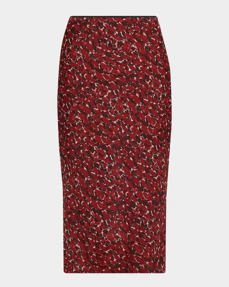 Printed Cotton-Silk Midi Skirt by SAINT LAURENT