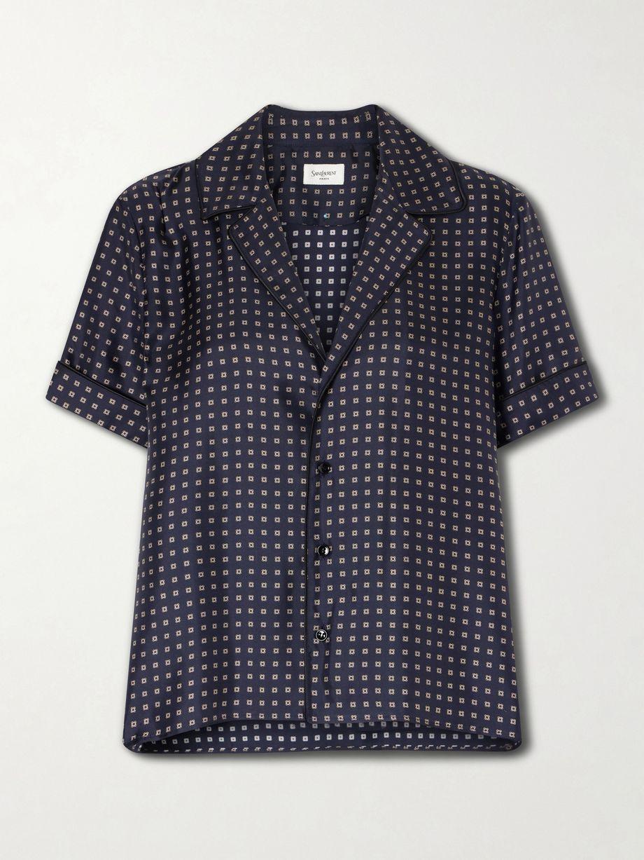 Printed silk-twill shirt by SAINT LAURENT