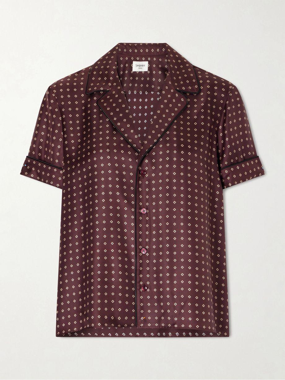 Printed silk-twill shirt by SAINT LAURENT