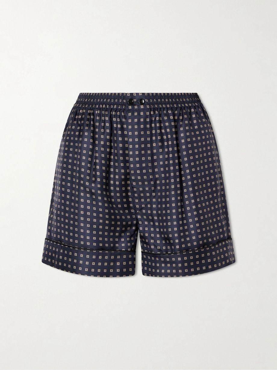 Printed silk-twill shorts by SAINT LAURENT