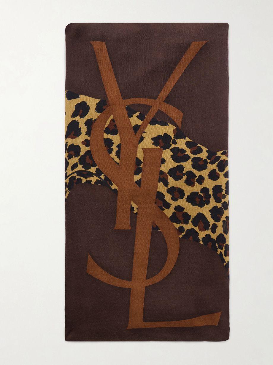 Printed wool-twill scarf by SAINT LAURENT