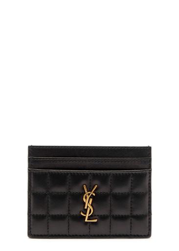 Quilted leather card holder by SAINT LAURENT