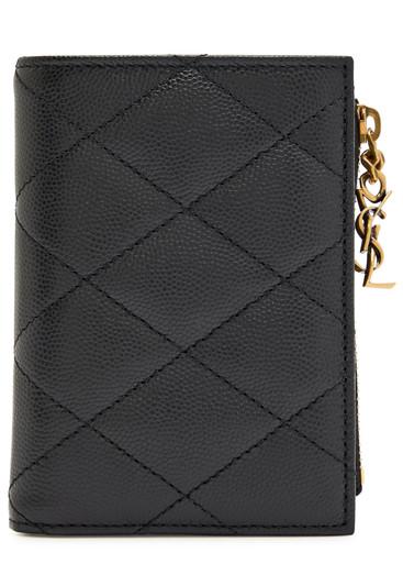 Quilted pebbled leather wallet by SAINT LAURENT