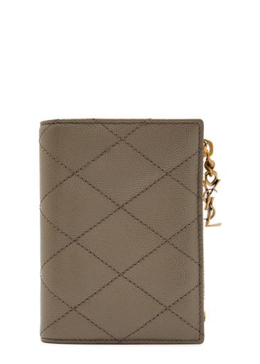 Quilted pebbled leather wallet by SAINT LAURENT
