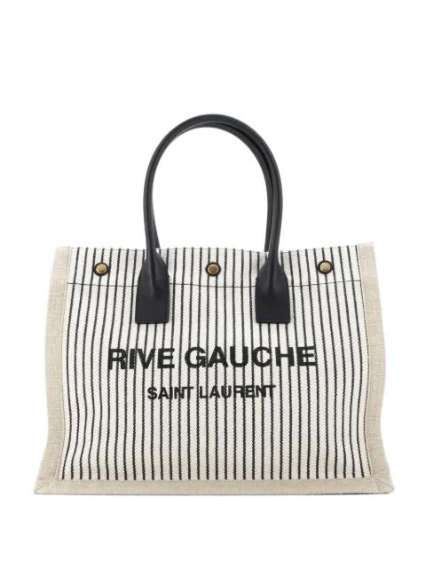 Rive Gauche Shopper Striped Canvas Small tote bag by SAINT LAURENT Rive Gauche Shopper Striped Canvas Small tote bag by SAINT LAURENT