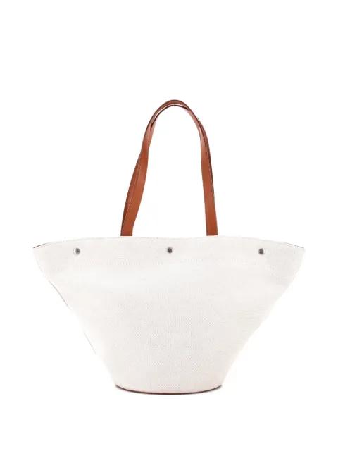 Rive Gauche Trapezoid Tote Canvas bucket bag by SAINT LAURENT 
