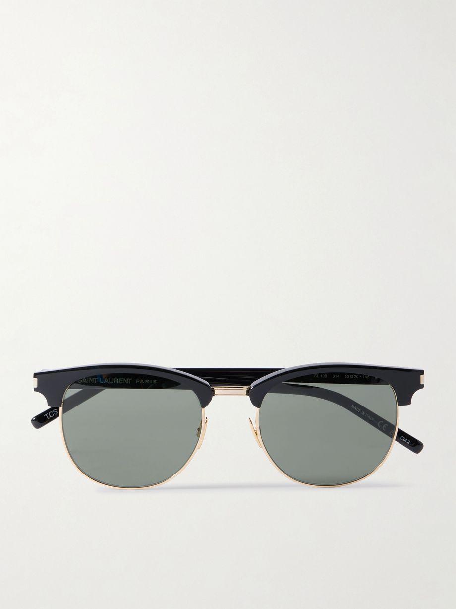 Round-frame acetate and gold-tone sunglasses by SAINT LAURENT