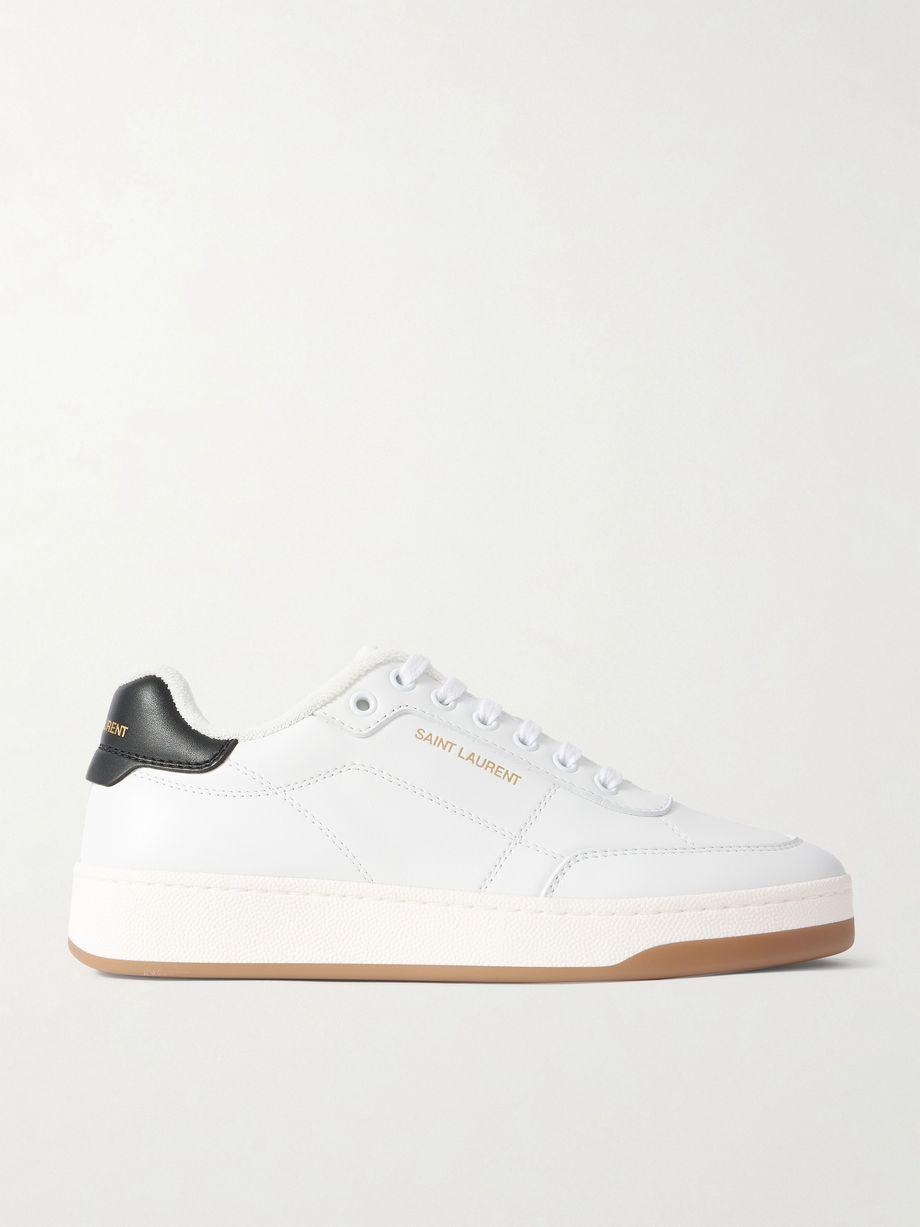 SL/61 logo-print leather sneakers by SAINT LAURENT