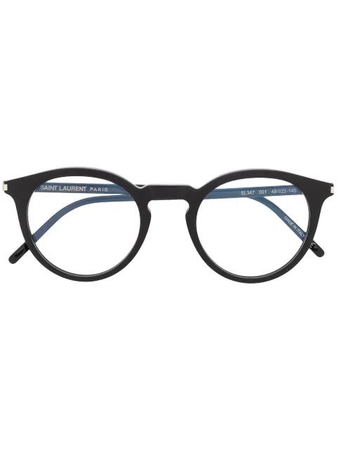 SL347 round frame glasses by SAINT LAURENT