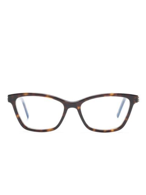 SLM128 tortoiseshell square glasses by SAINT LAURENT