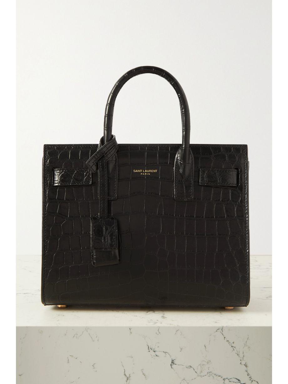 Sac de Jour nano croc-effect leather tote by SAINT LAURENT