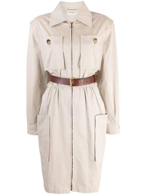 Saharienne belted cotton dress by SAINT LAURENT