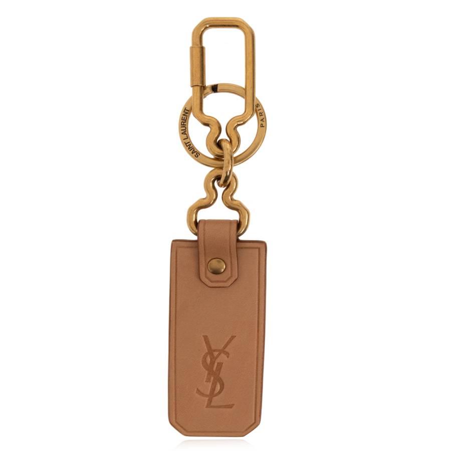 Saint Laurent Beige & Gold Keychain by SAINT LAURENT