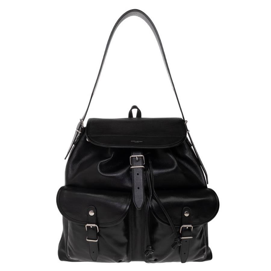 Saint Laurent Black Smooth Leather Shoulder Bag by SAINT LAURENT