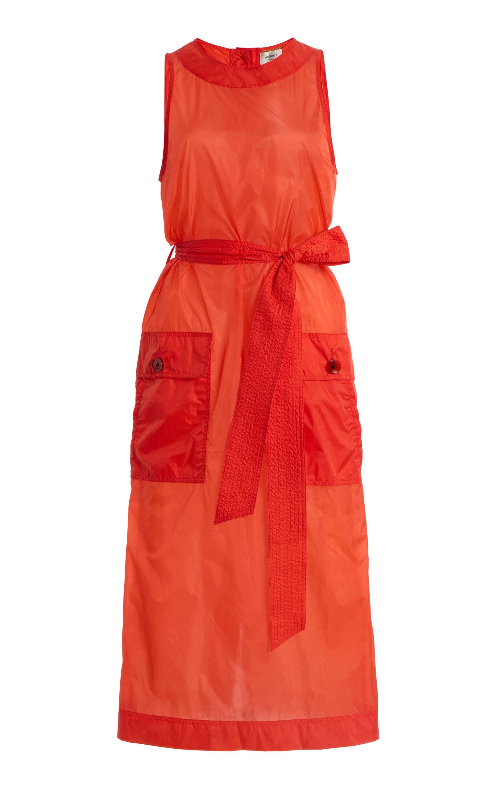Saint Laurent Button-Back Nylon Midi Dress - Moda Operandi by SAINT LAURENT
