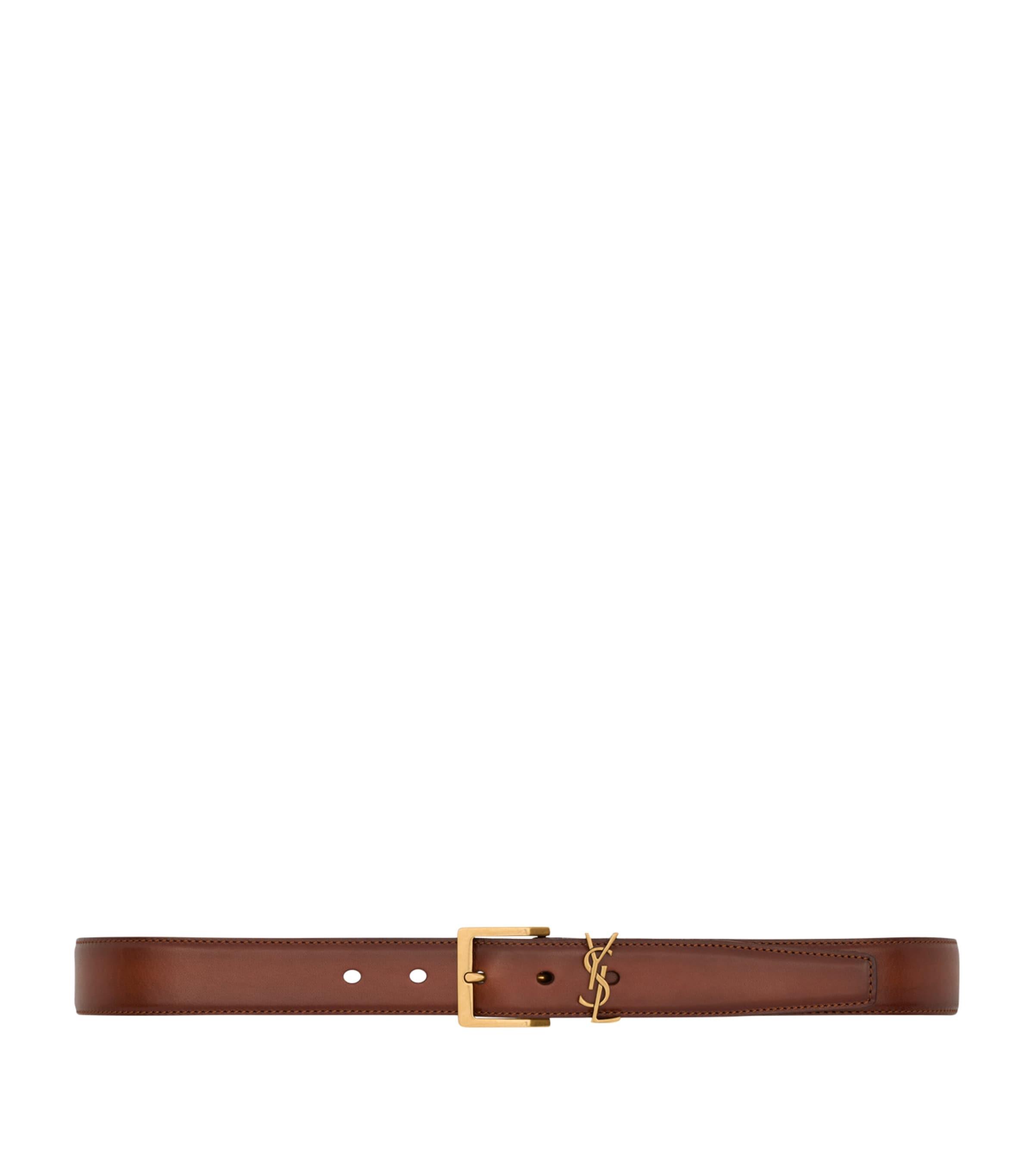 Saint Laurent Calfskin Cassandre Belt by SAINT LAURENT