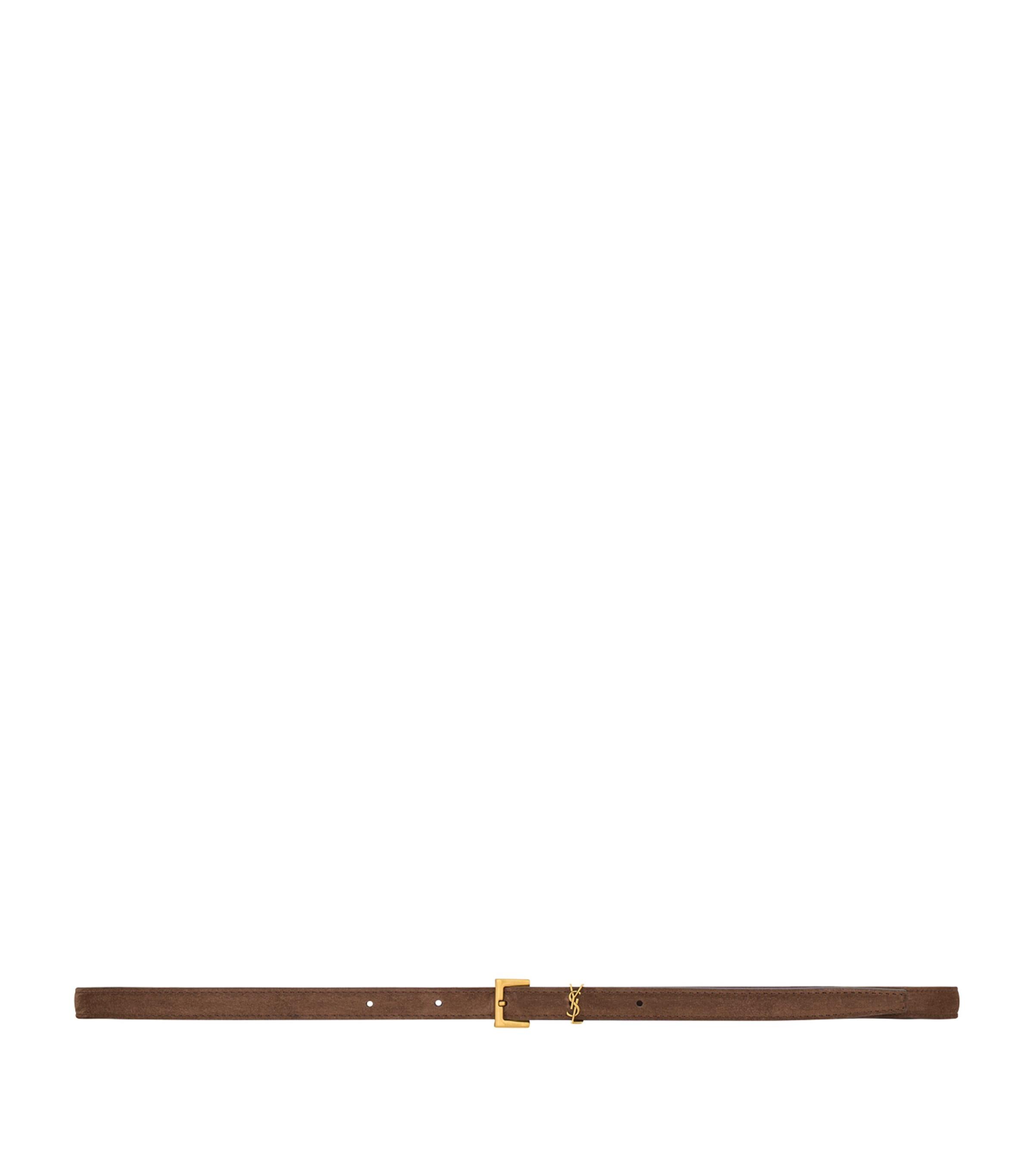 Saint Laurent Calfskin Cassandre Slim Belt by SAINT LAURENT