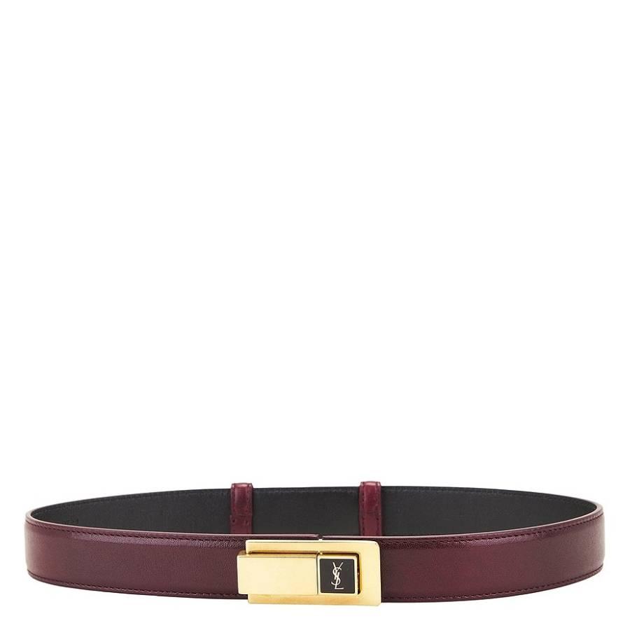 Saint Laurent Charniere Buckle Belt In Smooth Leather by SAINT LAURENT