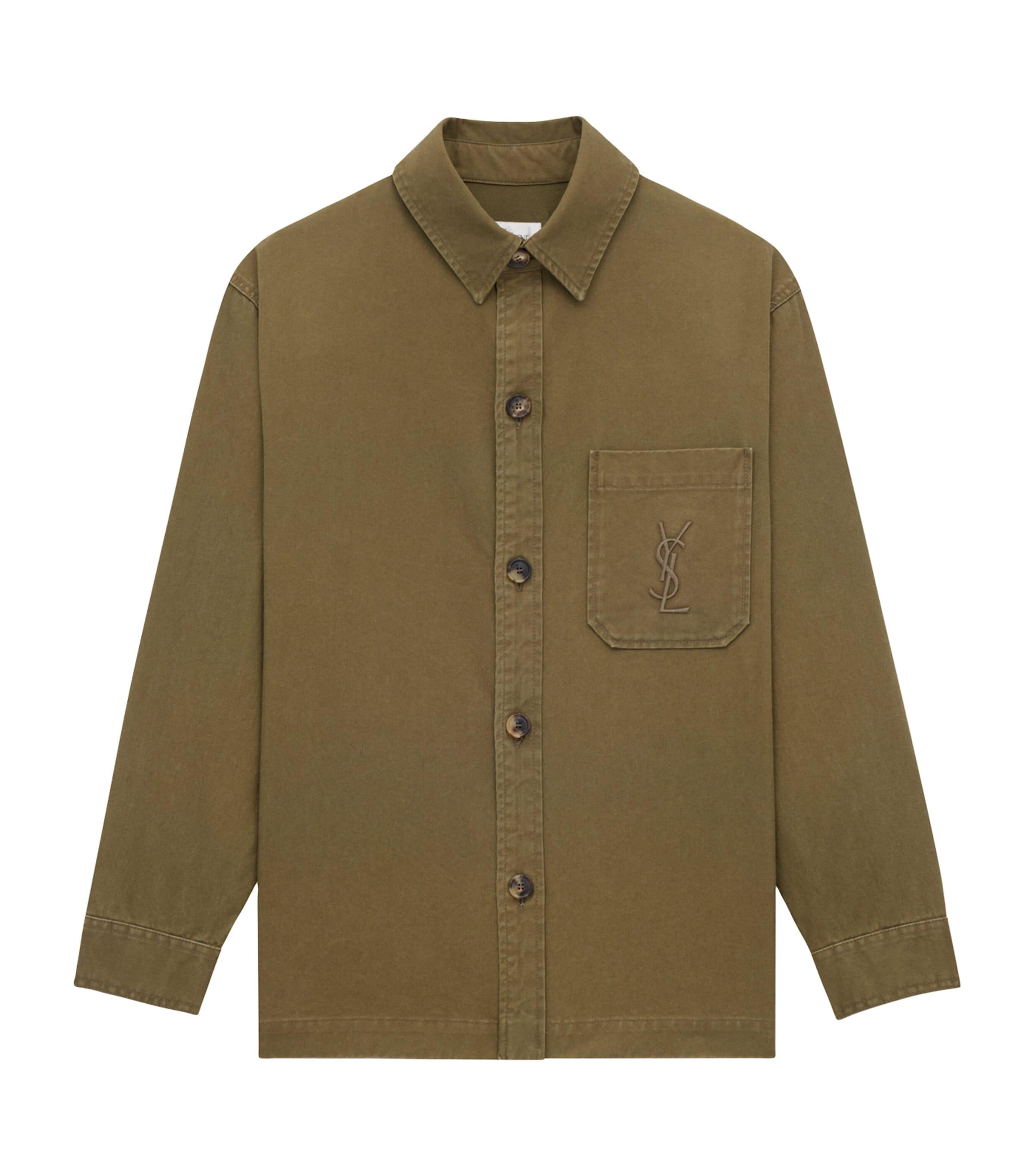 Saint Laurent Cotton Gabardine Cassandre Overshirt by SAINT LAURENT