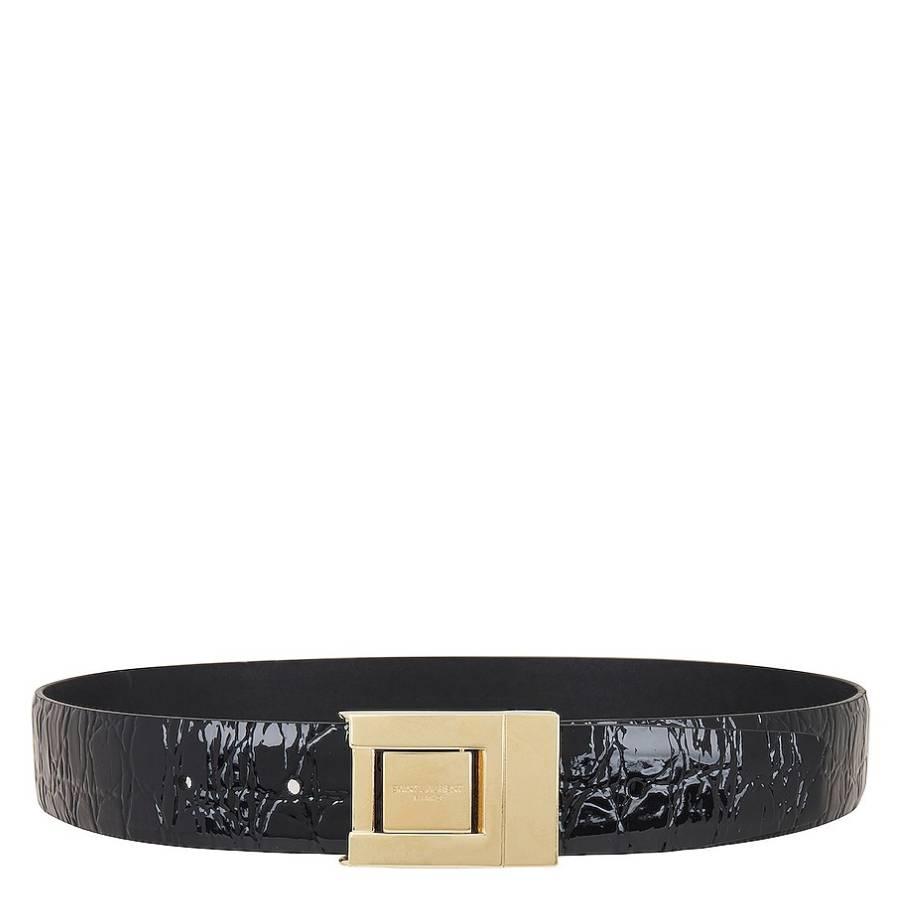 Saint Laurent Croc-Embossed Boucle La 76 Belt by SAINT LAURENT