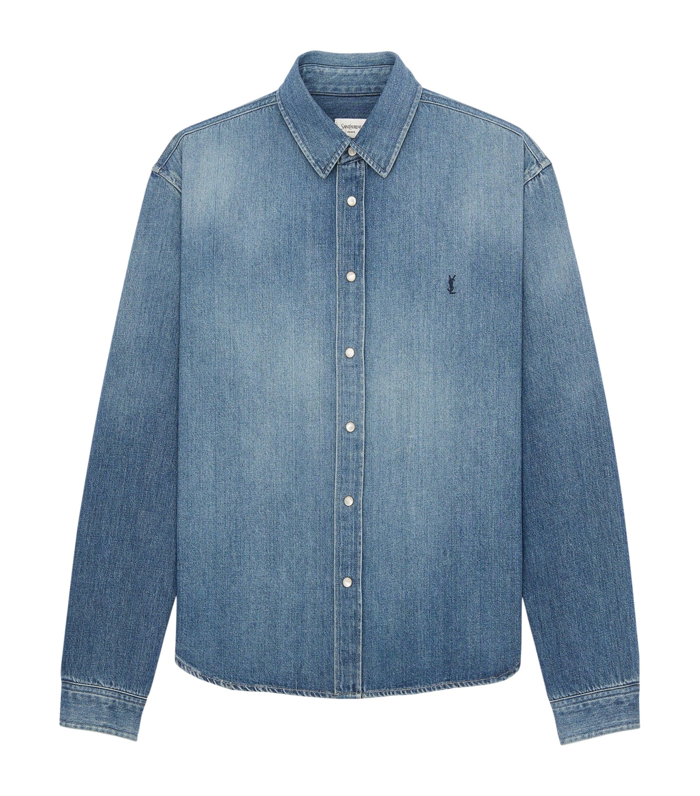 Saint Laurent Denim Cassandre Shirt by SAINT LAURENT