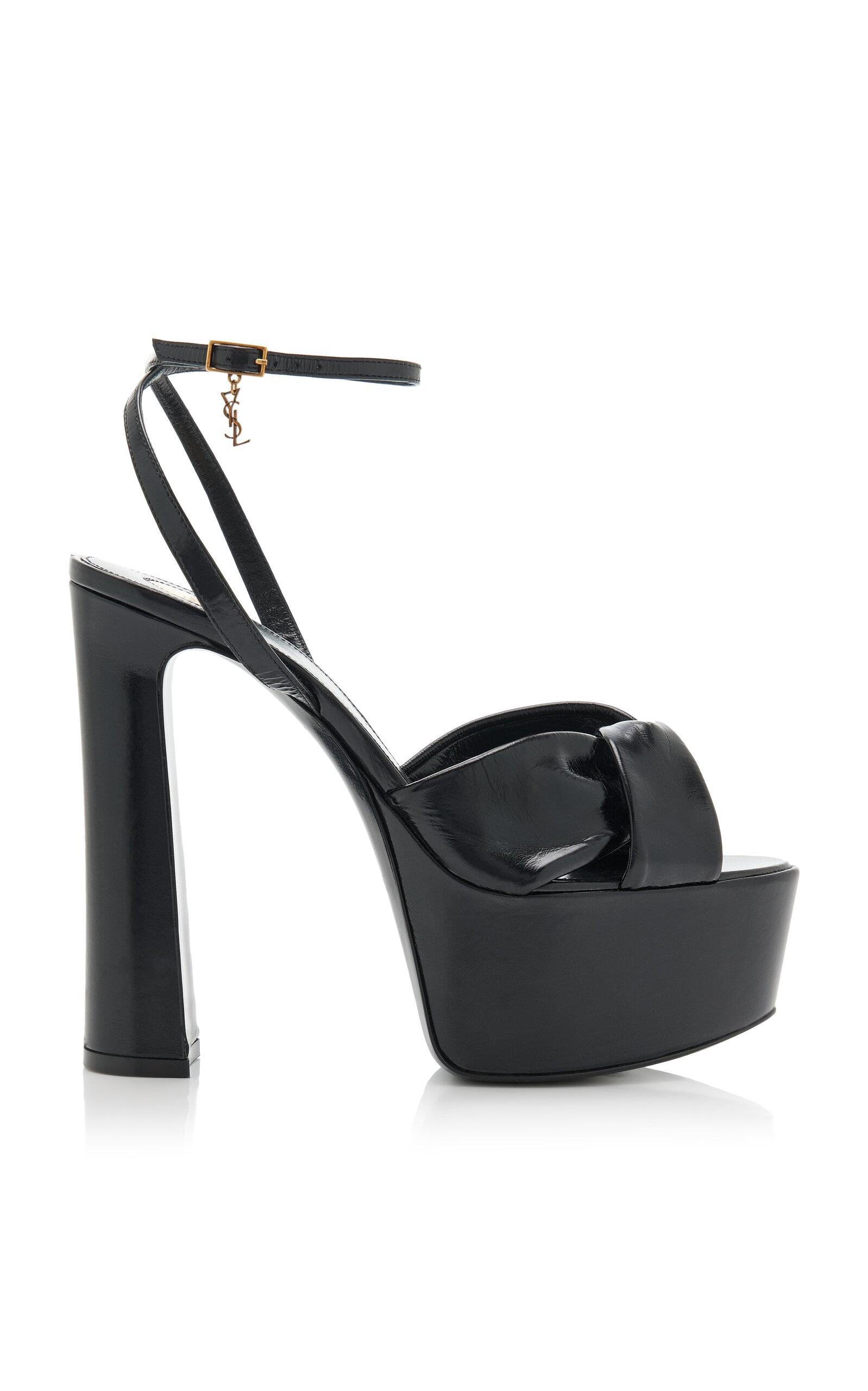 Saint Laurent Franciane Leather Platform Sandals - Moda Operandi by SAINT LAURENT