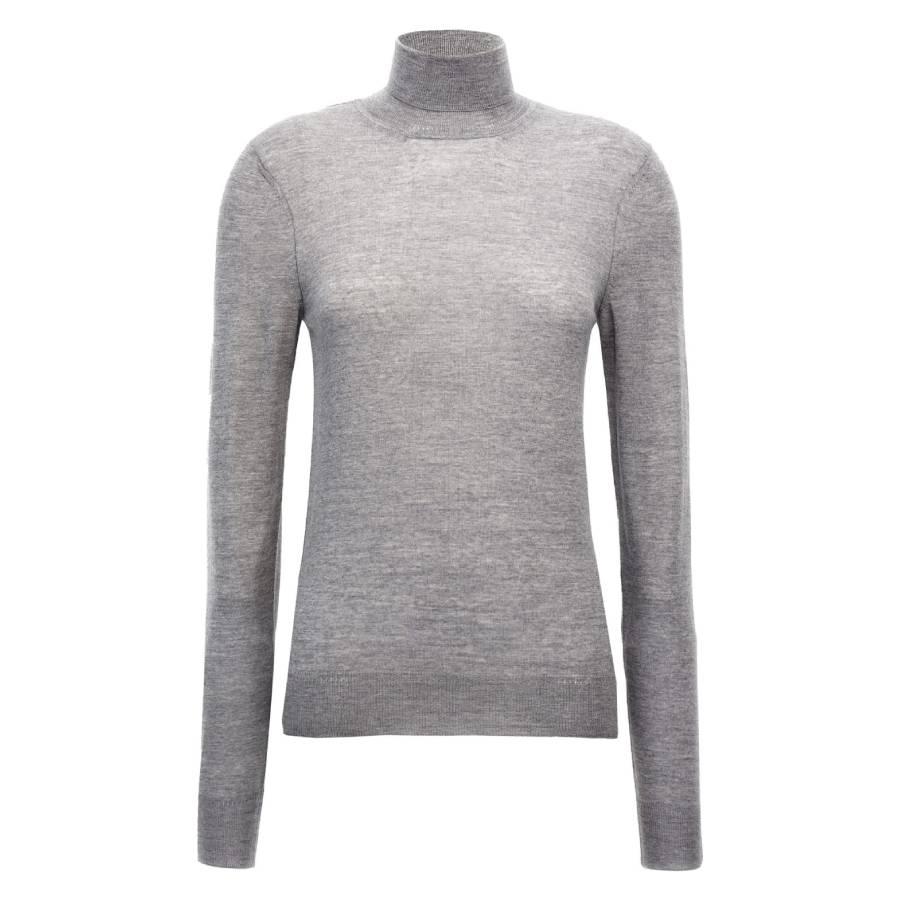 Saint Laurent Grey Wool Turtleneck by SAINT LAURENT