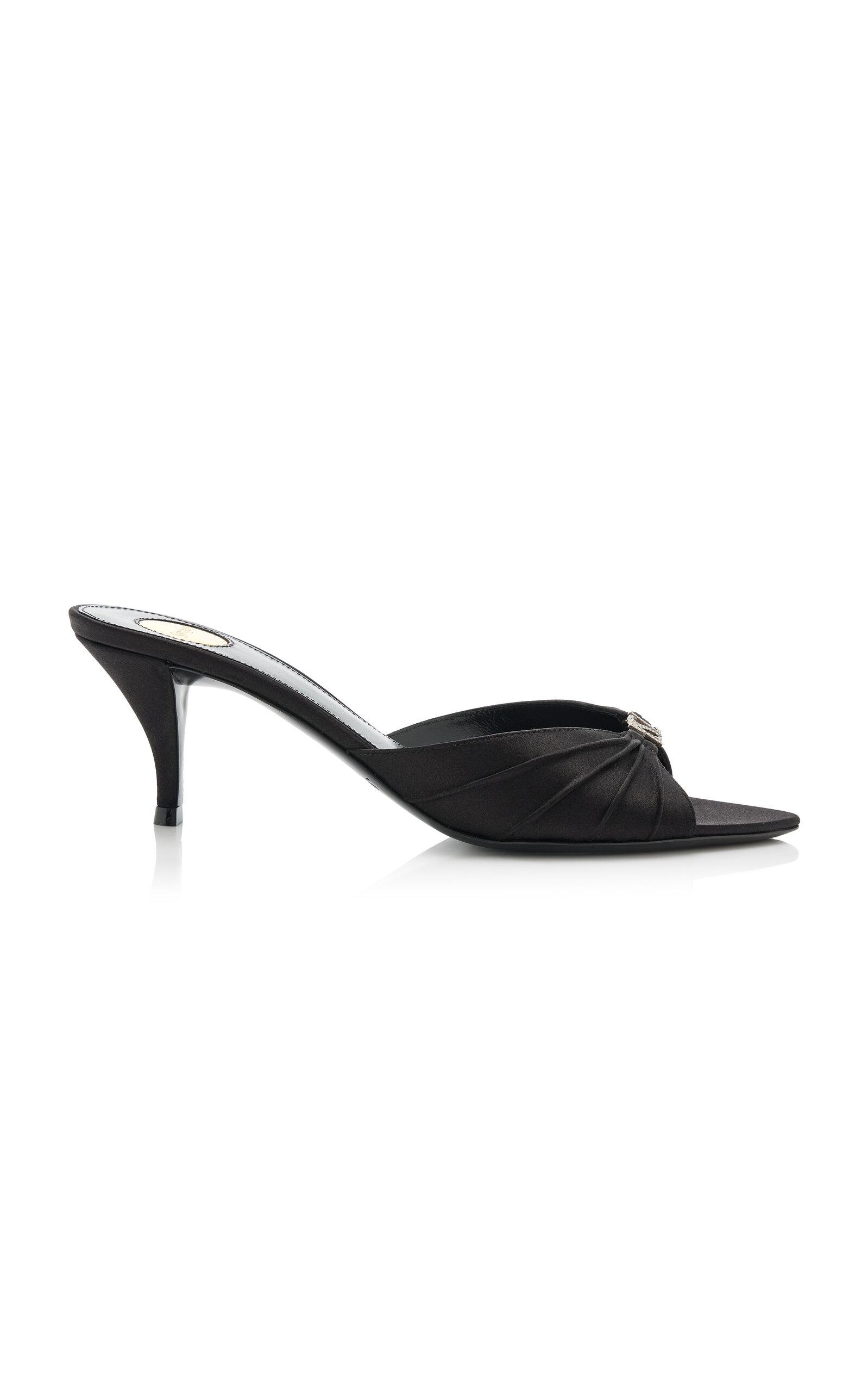 Saint Laurent Jerry Crystal Crepe-Satin Mules - Moda Operandi by SAINT LAURENT