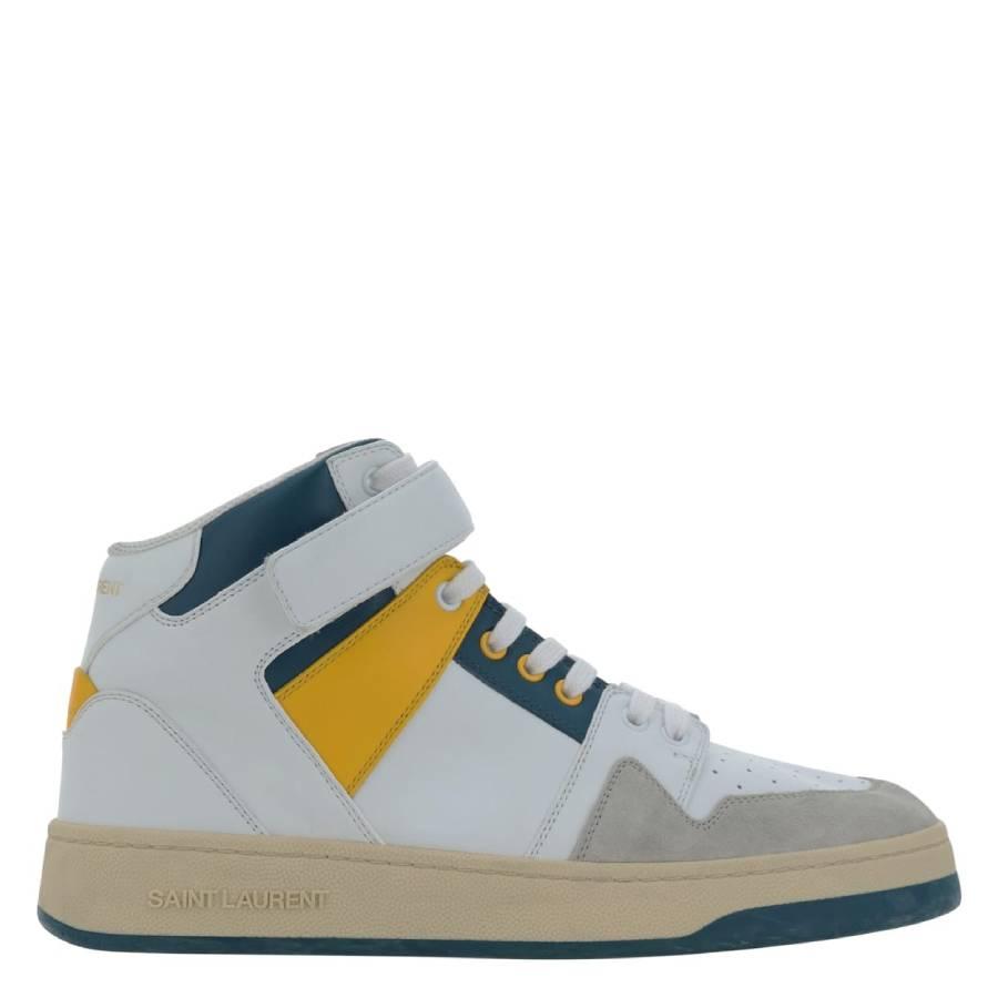 Saint Laurent Lax Colour-Block Mid-Top Sneakers by SAINT LAURENT