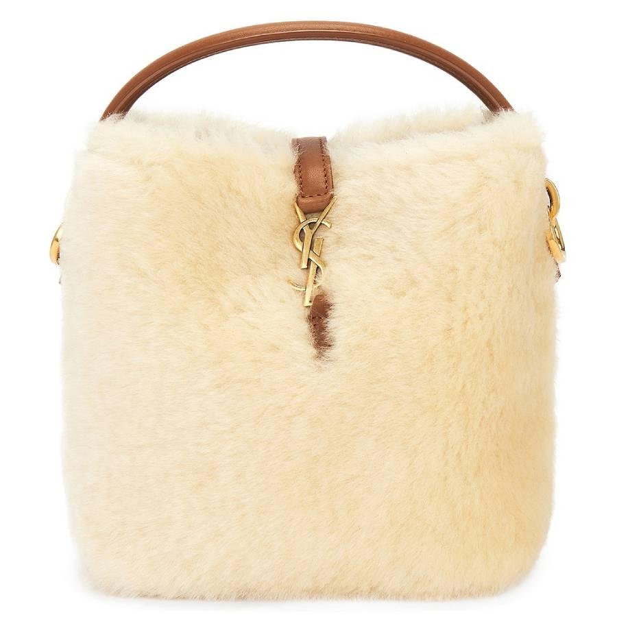 Saint Laurent Le 37 Mini In Shearling by SAINT LAURENT