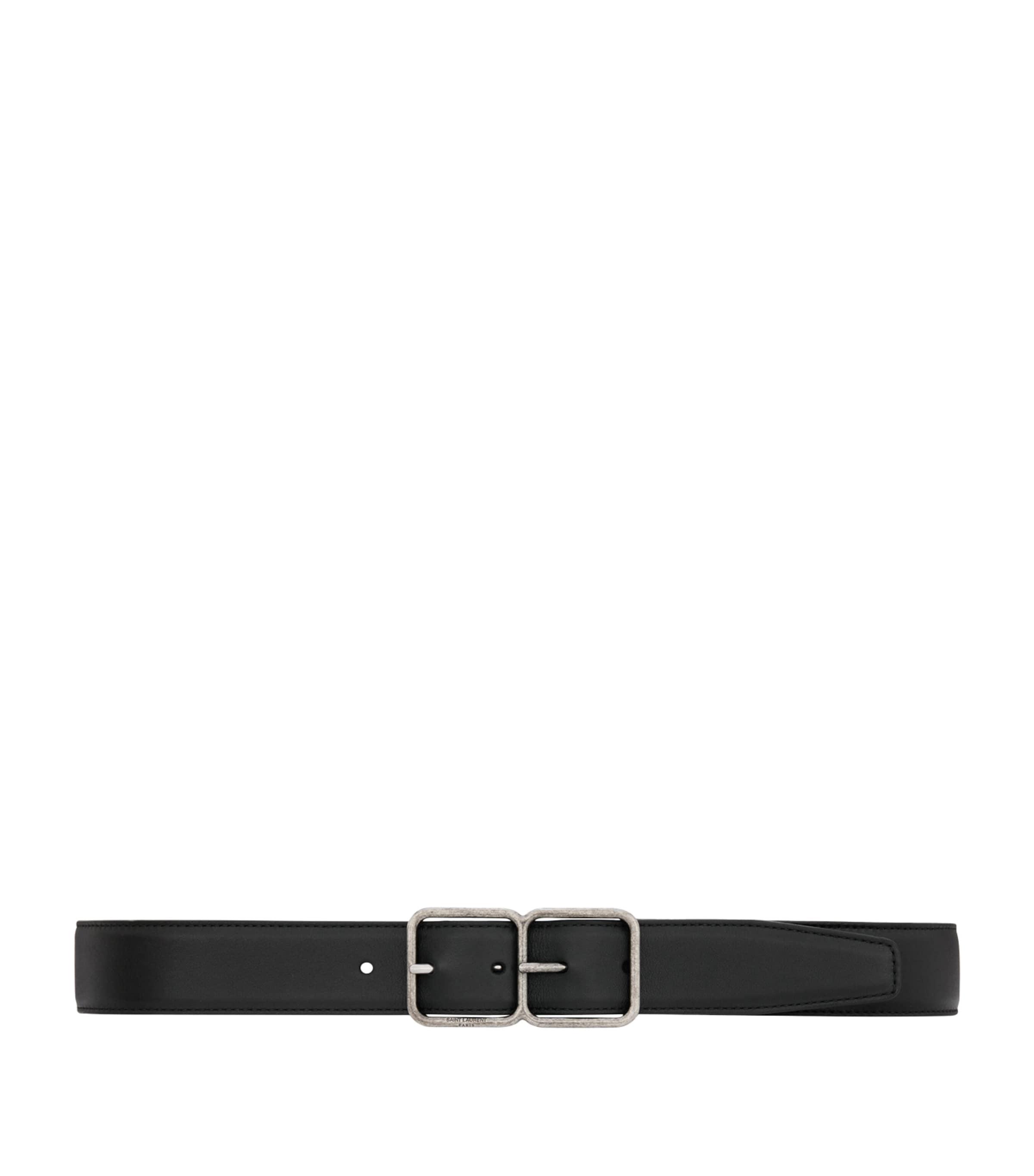 Saint Laurent Leather Boucle Double Cadre Belt by SAINT LAURENT