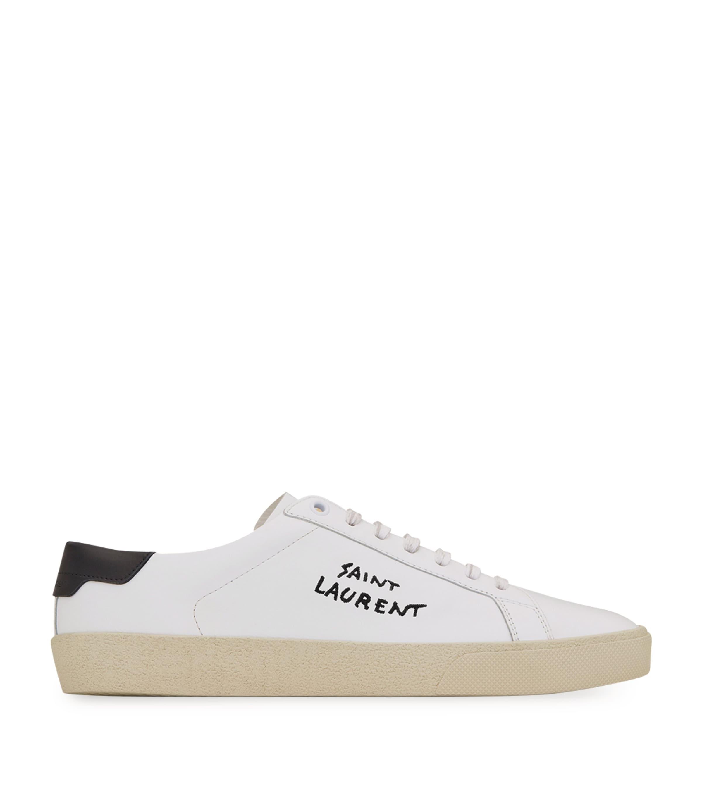 Saint Laurent Leather Court Classic Low-Top Sneakers by SAINT LAURENT