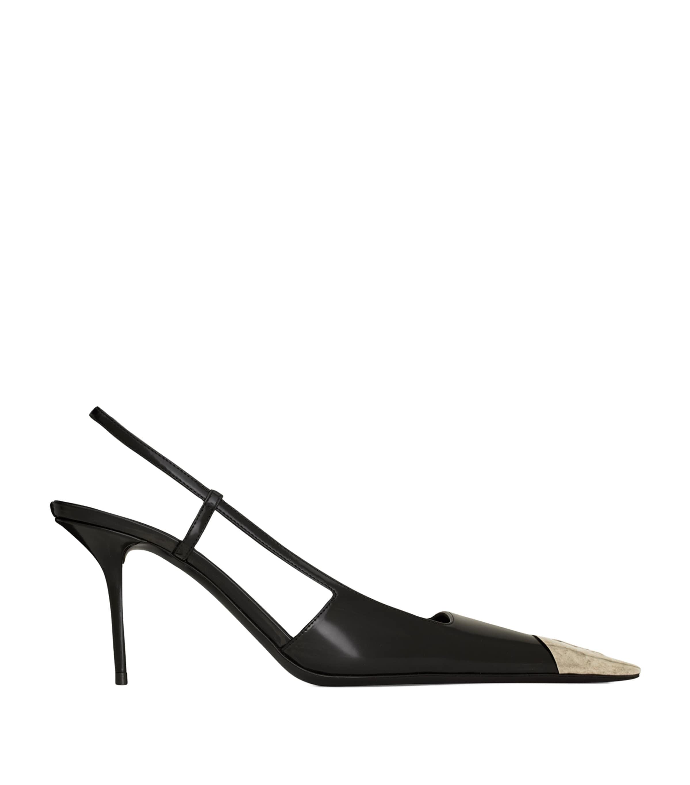 Saint Laurent Leather Jeanne Slingback Pumps 75 by SAINT LAURENT
