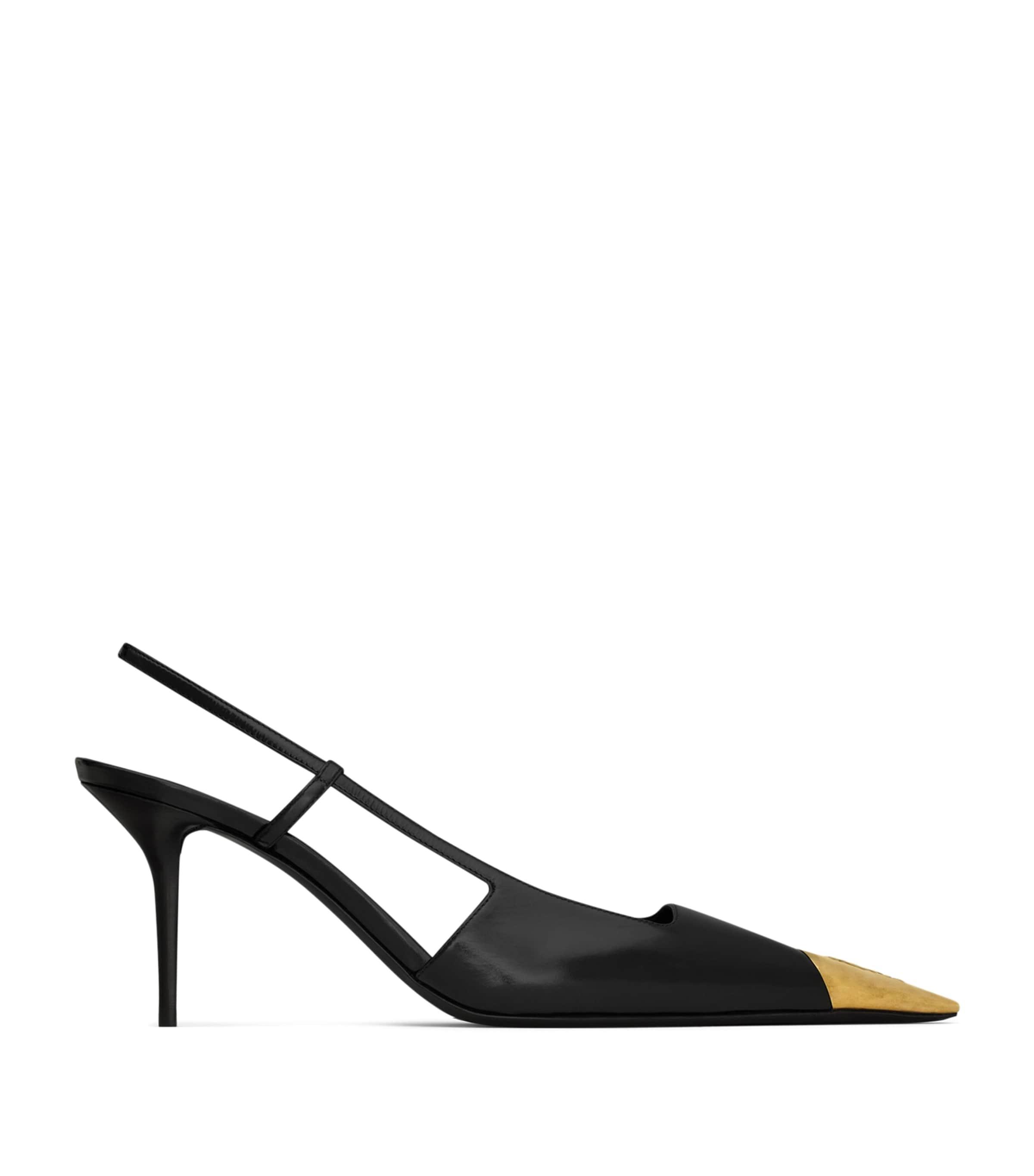 Saint Laurent Leather Jeanne Slingback Pumps 75 by SAINT LAURENT