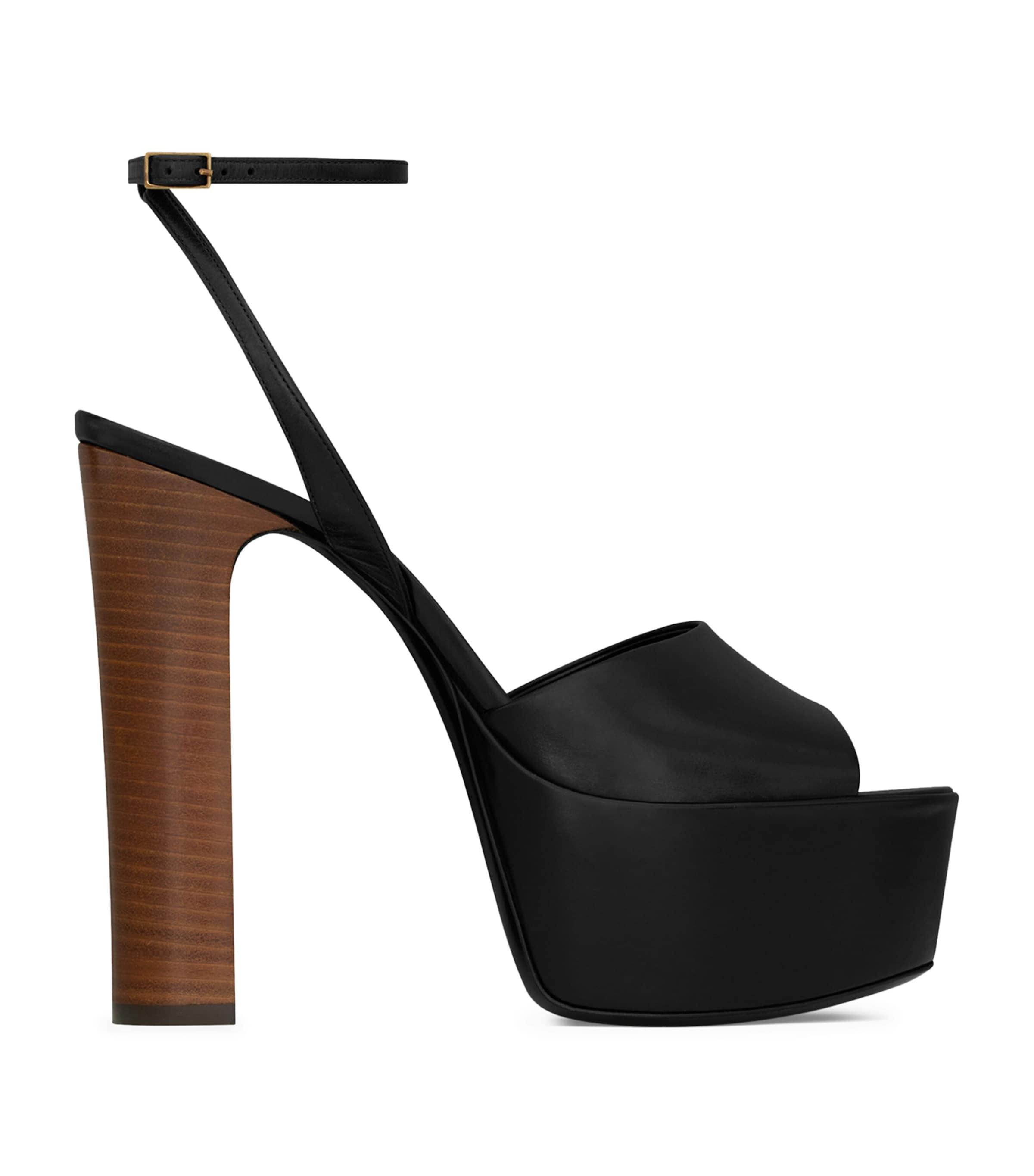 Saint Laurent Leather Jodie Platform Sandals 145 by SAINT LAURENT